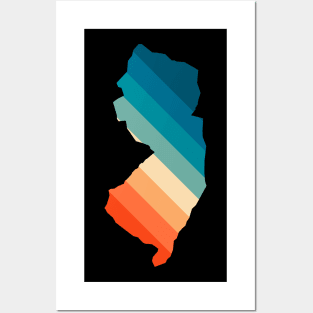 New Jersey State Retro Map Posters and Art